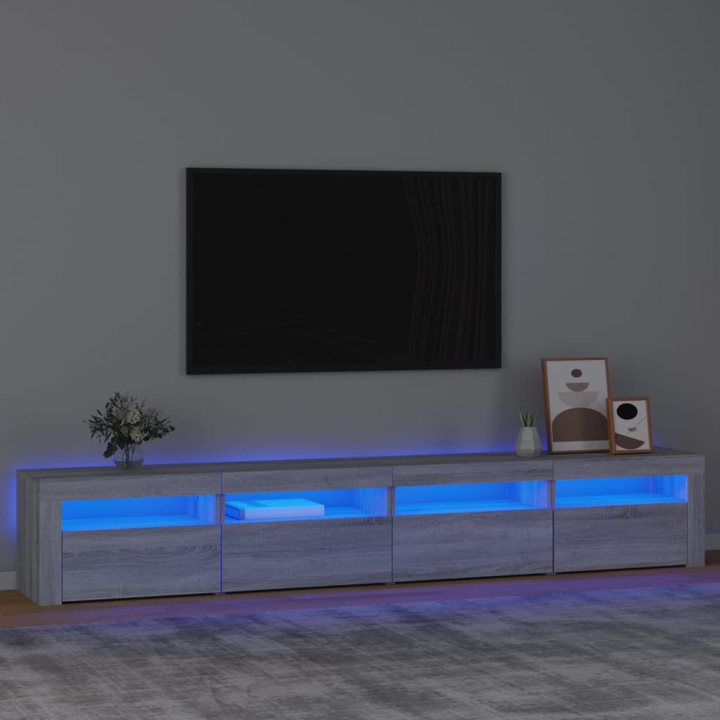 Έπιπλο Τηλεόρασης με LED Γκρι Sonoma 240x35x40 εκ. 1