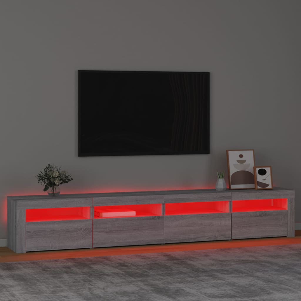 Έπιπλο Τηλεόρασης με LED Γκρι Sonoma 240x35x40 εκ. 5