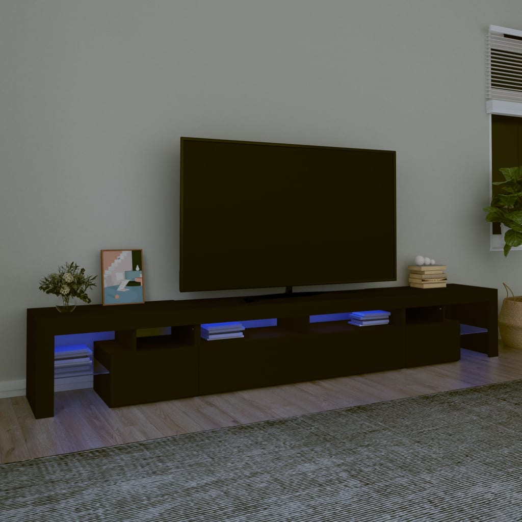 Έπιπλο Τηλεόρασης με LED Μαύρο 260x36,5x40 εκ. 1