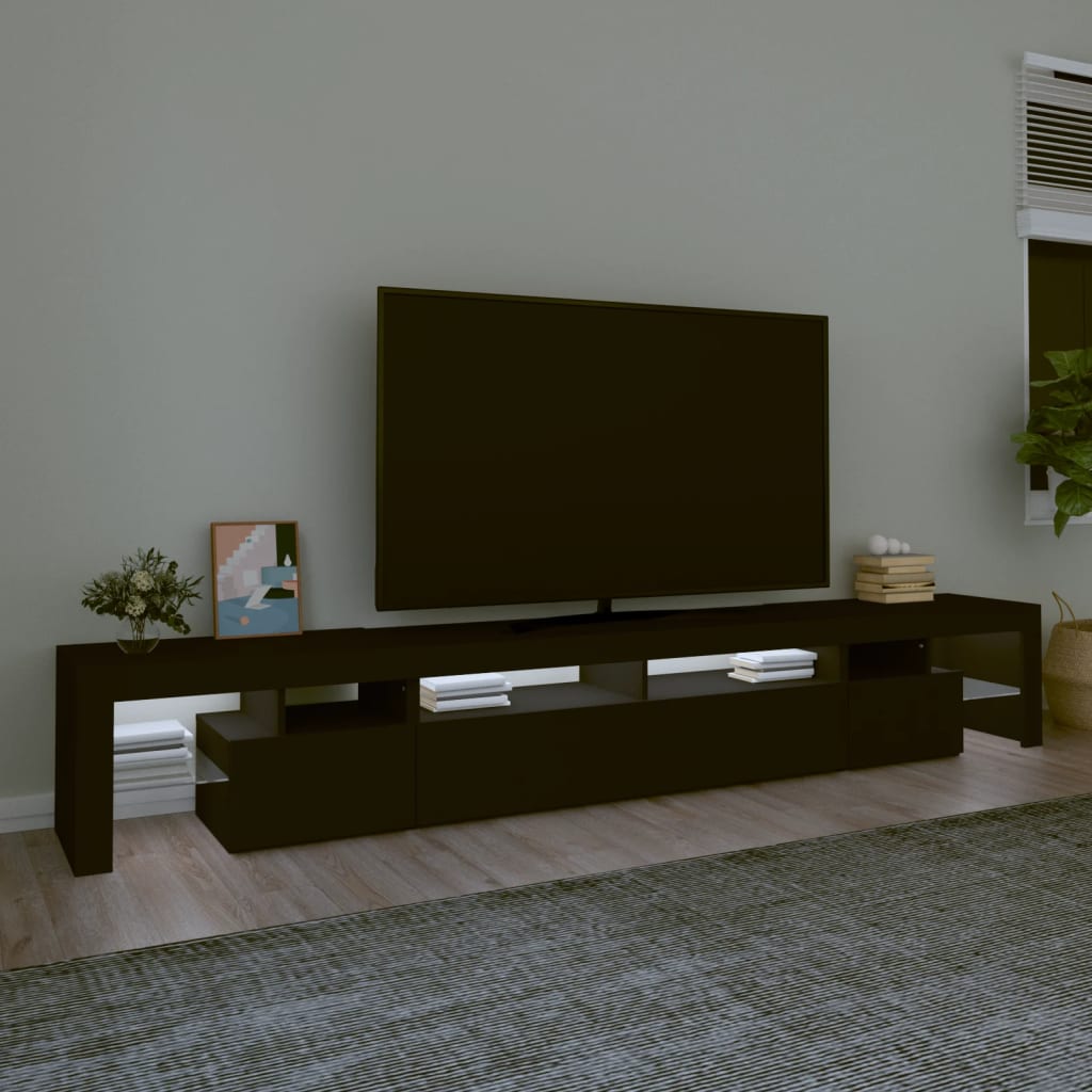 Έπιπλο Τηλεόρασης με LED Μαύρο 260x36,5x40 εκ. 3
