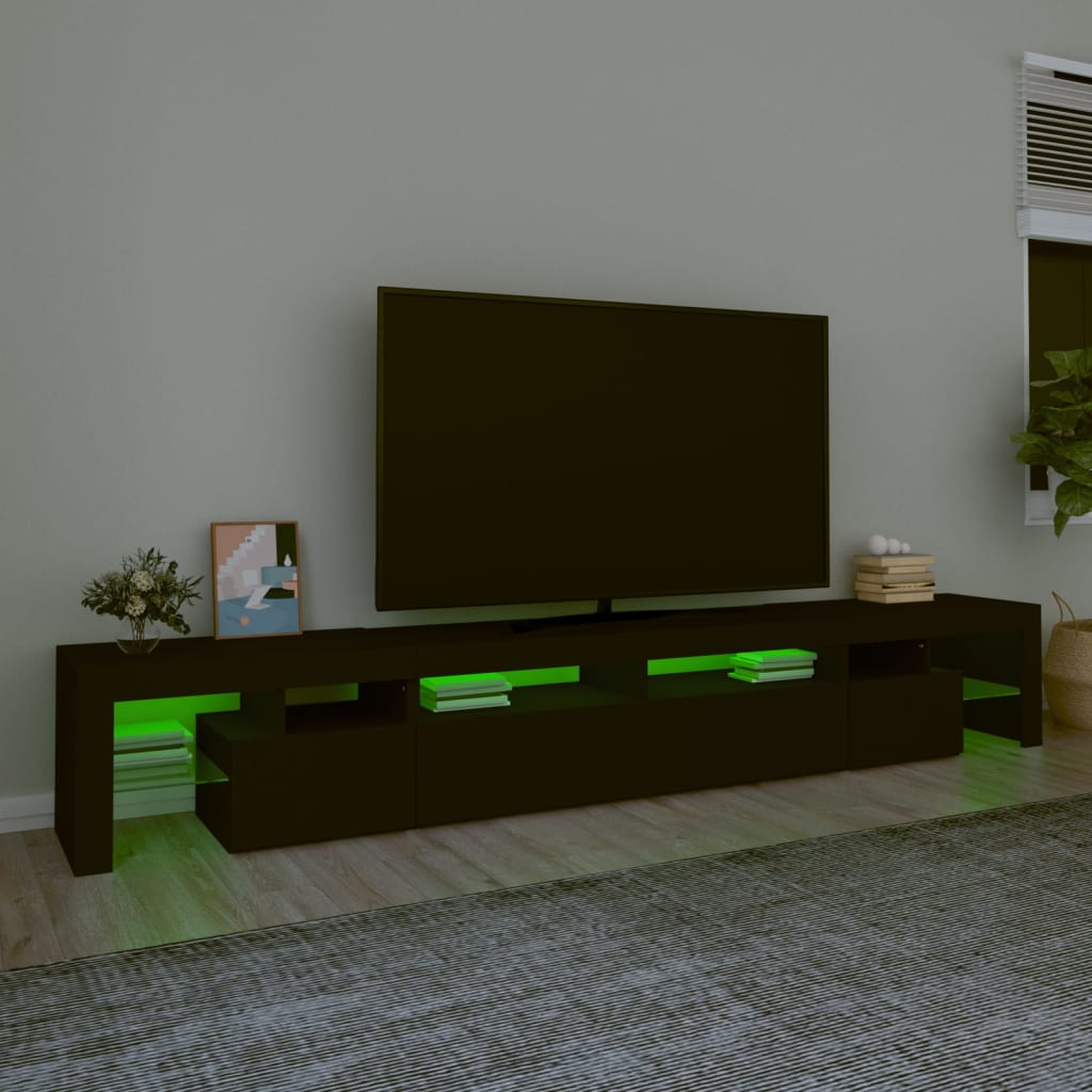 Έπιπλο Τηλεόρασης με LED Μαύρο 260x36,5x40 εκ. 4
