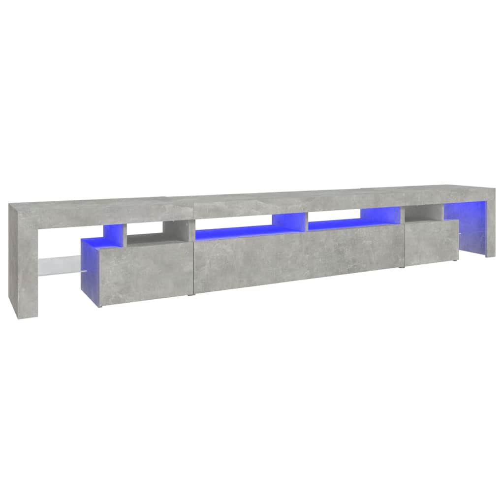 Έπιπλο Τηλεόρασης με LED Γκρι Σκυροδέματος 260x36,5x40 εκ. 2