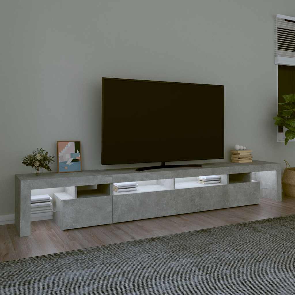 Έπιπλο Τηλεόρασης με LED Γκρι Σκυροδέματος 260x36,5x40 εκ. 3