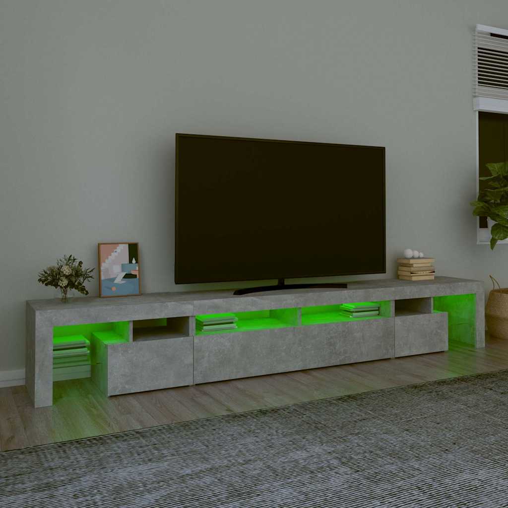 Έπιπλο Τηλεόρασης με LED Γκρι Σκυροδέματος 260x36,5x40 εκ. 4