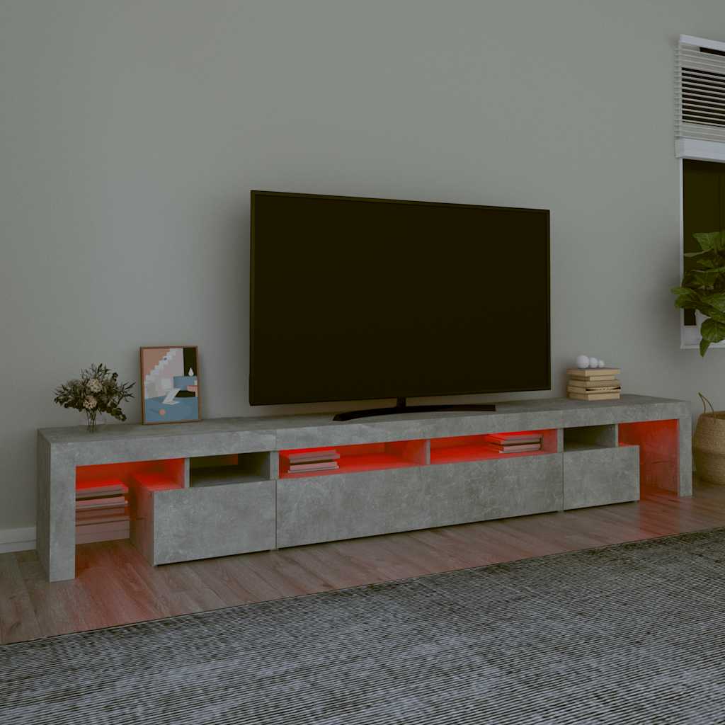 Έπιπλο Τηλεόρασης με LED Γκρι Σκυροδέματος 260x36,5x40 εκ. 5