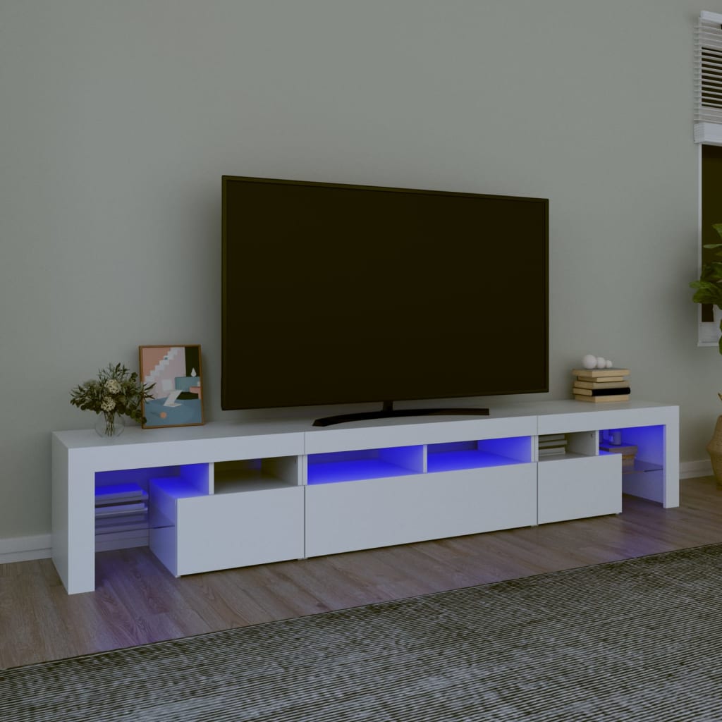 Έπιπλο Τηλεόρασης με LED Λευκό 230x36,5x40 εκ. 1