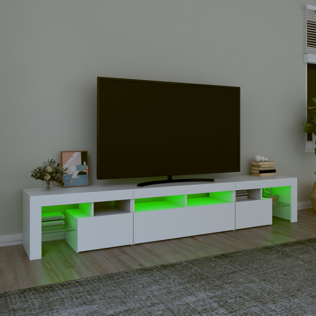 Έπιπλο Τηλεόρασης με LED Λευκό 230x36,5x40 εκ. 4