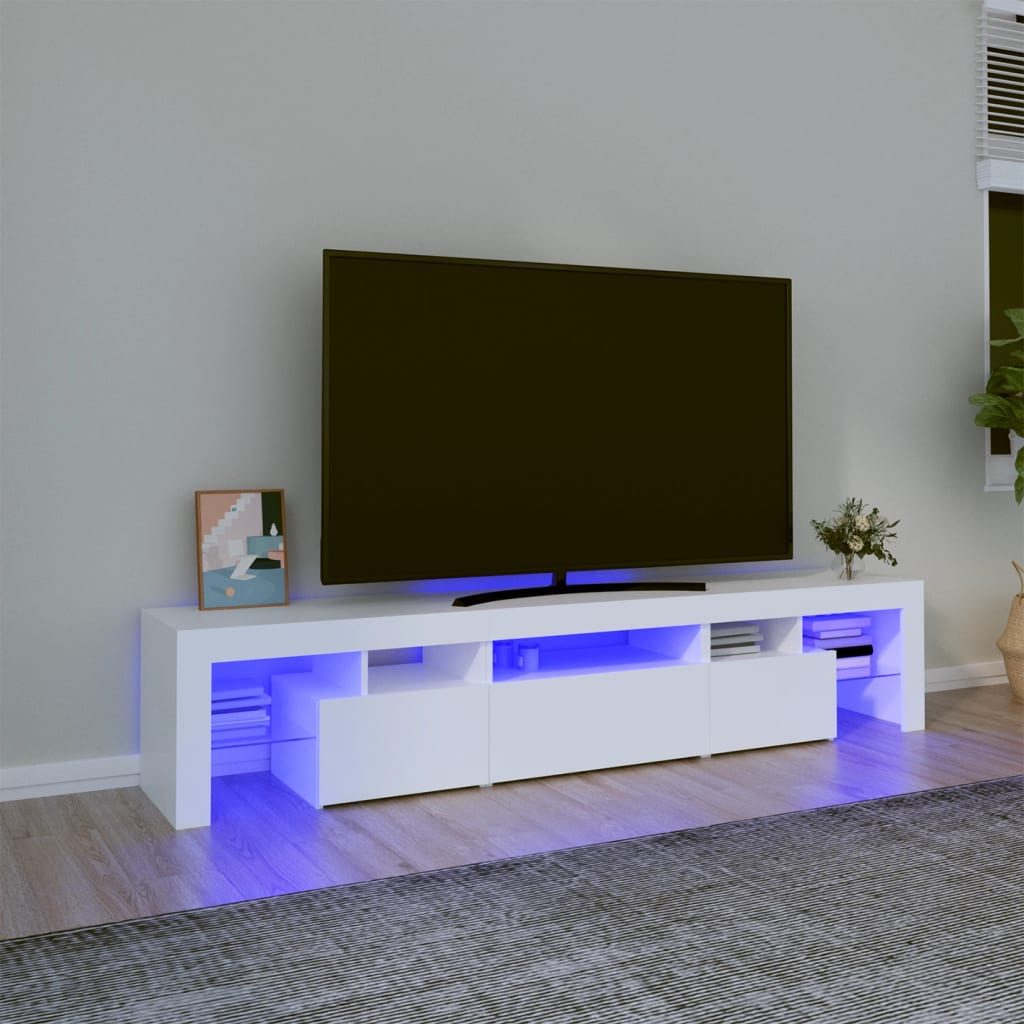 Έπιπλο Τηλεόρασης με LED Λευκό 200 x 36,5 x 40 εκ. 1