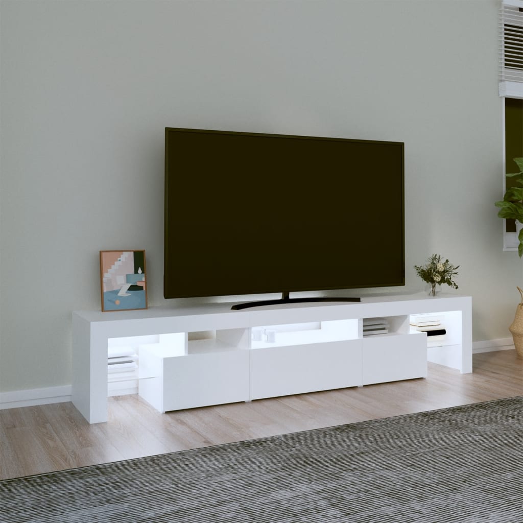 Έπιπλο Τηλεόρασης με LED Λευκό 200 x 36,5 x 40 εκ. 3