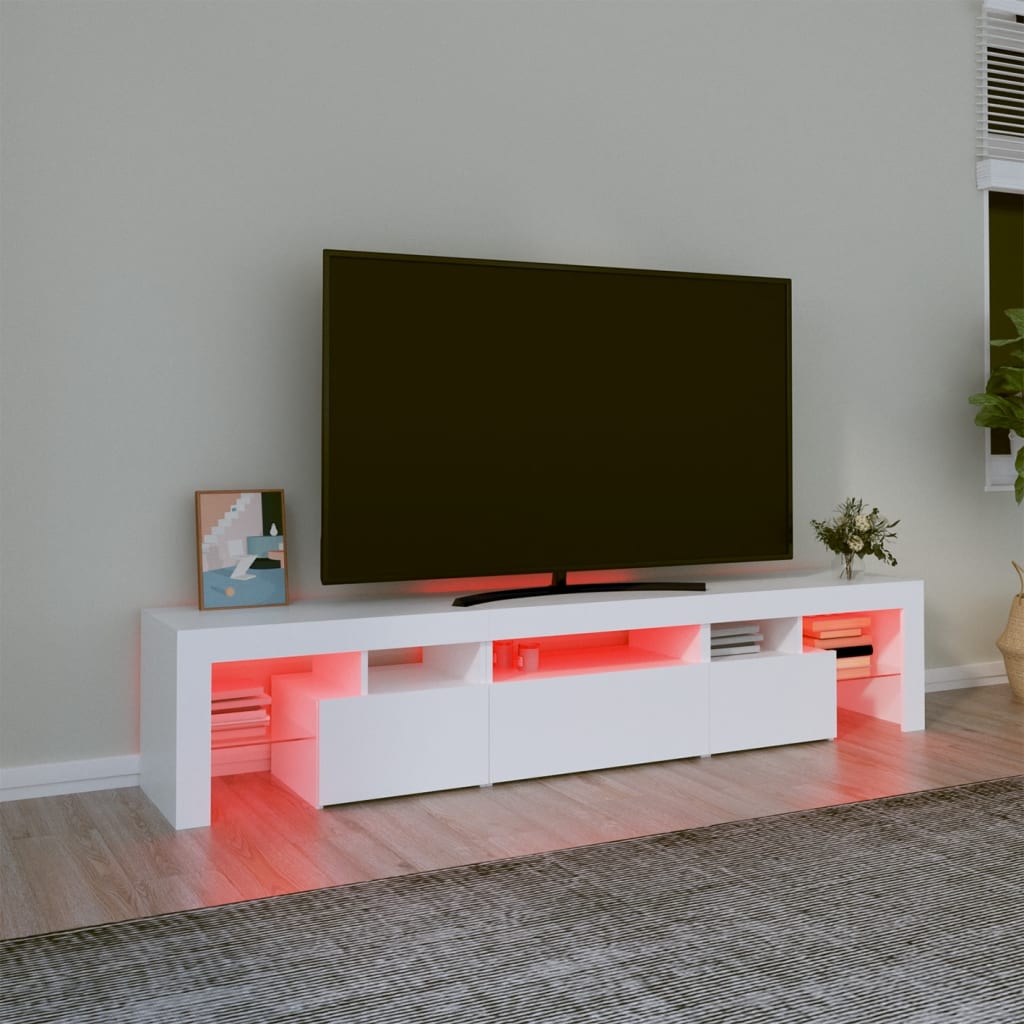 Έπιπλο Τηλεόρασης με LED Λευκό 200 x 36,5 x 40 εκ. 5