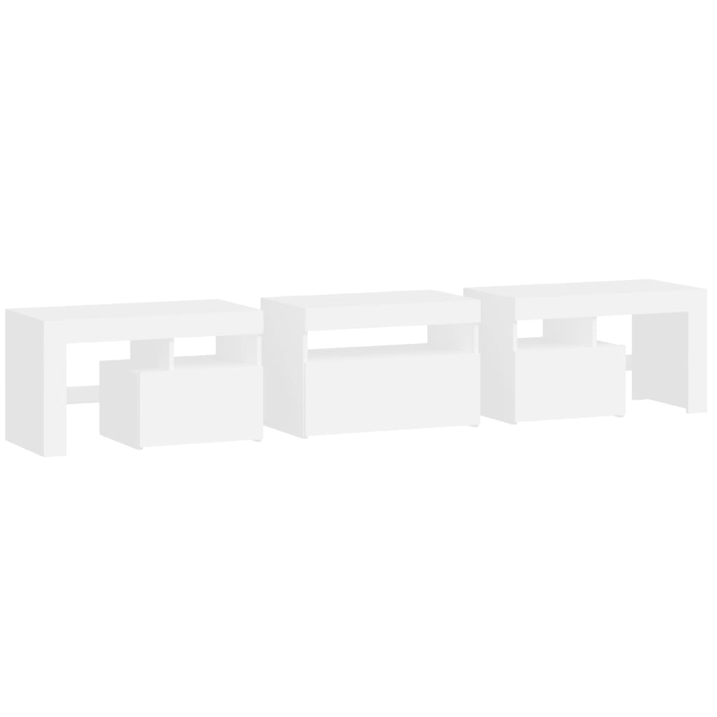 Έπιπλο Τηλεόρασης με LED Λευκό 200 x 36,5 x 40 εκ. 8