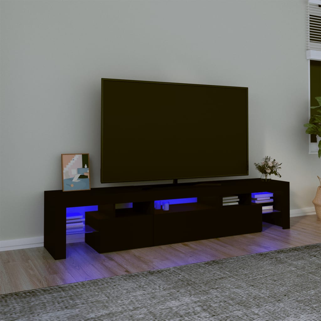 Έπιπλο Τηλεόρασης με LED Μαύρο 200x36,5x40 εκ. 1