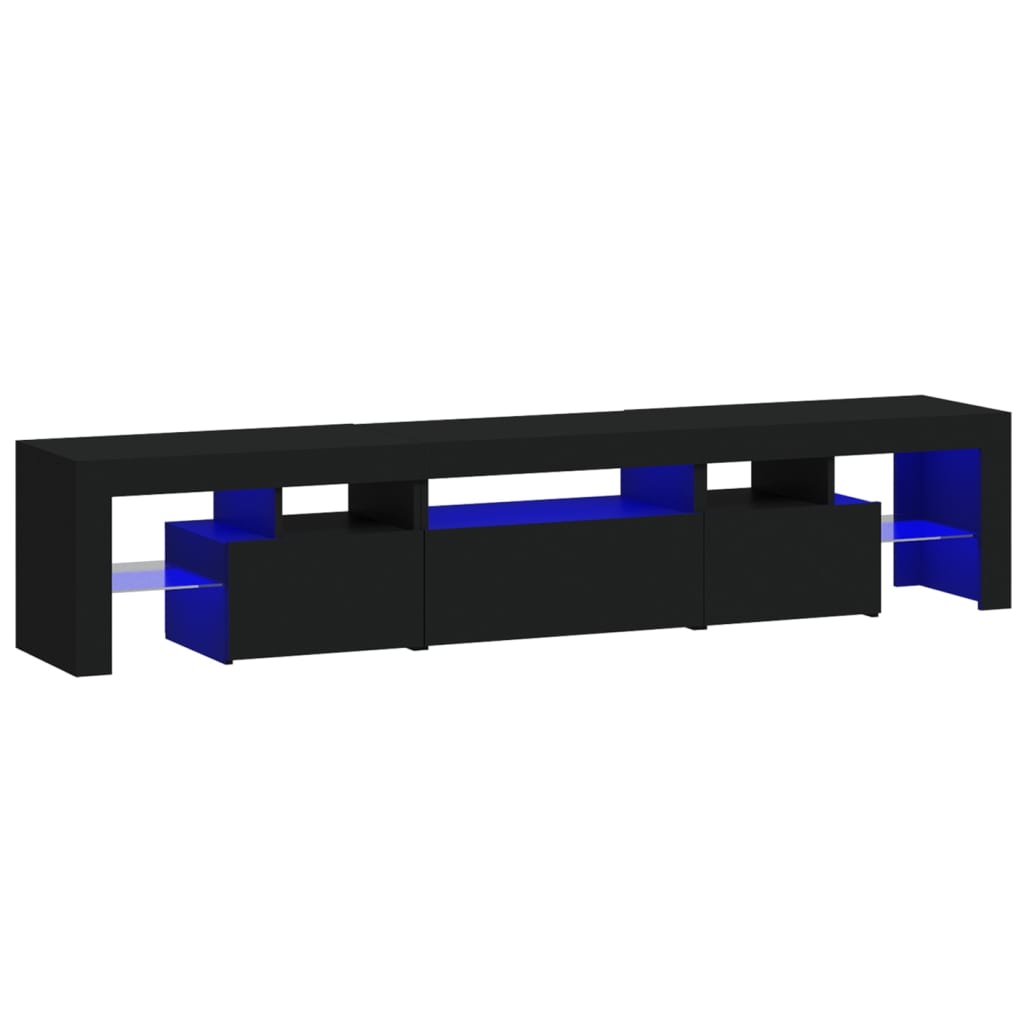 Έπιπλο Τηλεόρασης με LED Μαύρο 200x36,5x40 εκ. 2