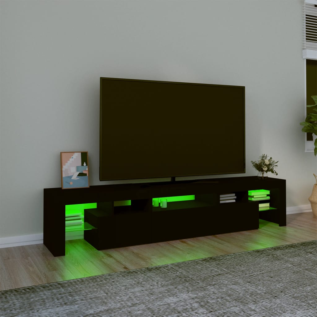 Έπιπλο Τηλεόρασης με LED Μαύρο 200x36,5x40 εκ. 4