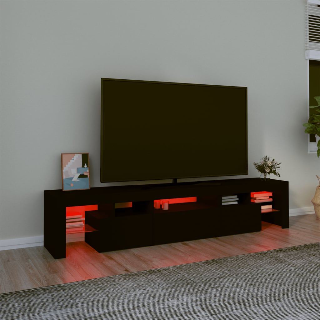 Έπιπλο Τηλεόρασης με LED Μαύρο 200x36,5x40 εκ. 5