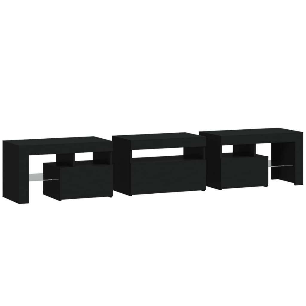 Έπιπλο Τηλεόρασης με LED Μαύρο 200x36,5x40 εκ. 8