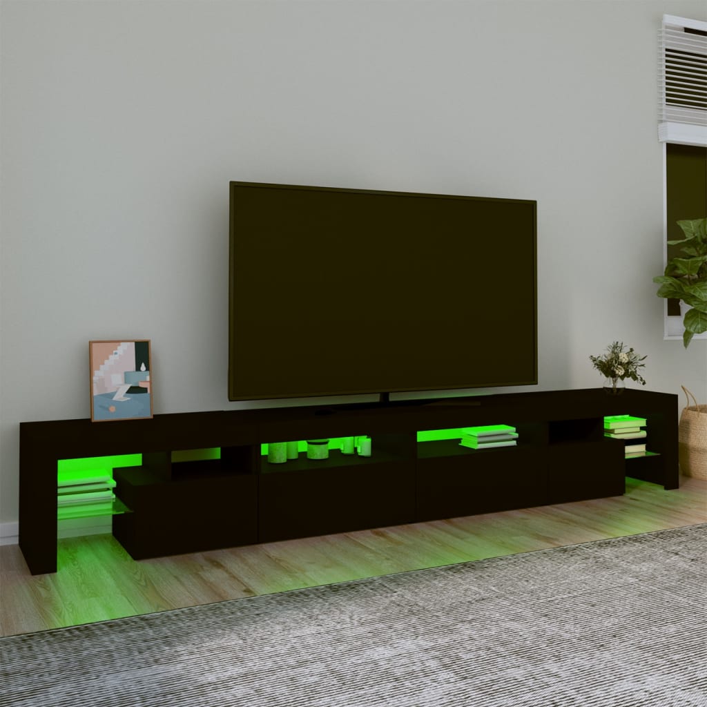 Έπιπλο Τηλεόρασης με LED Μαύρο 260x36,5x40 εκ. 4
