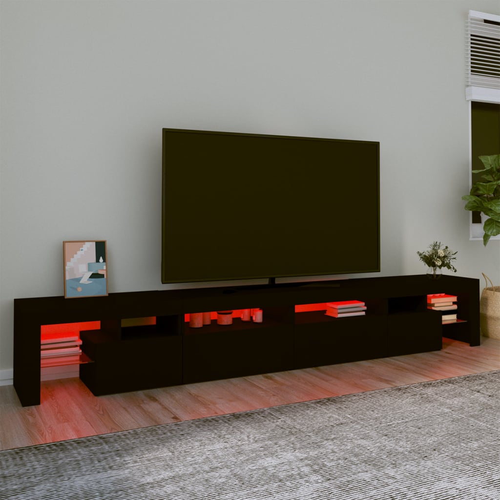 Έπιπλο Τηλεόρασης με LED Μαύρο 260x36,5x40 εκ. 5