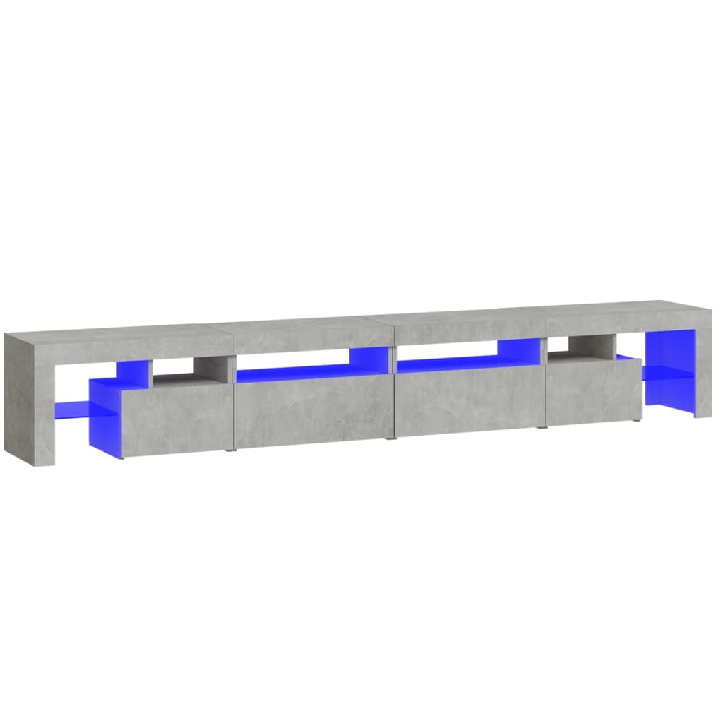 Έπιπλο Τηλεόρασης με LED Γκρι Σκυροδέματος 260x36,5x40 εκ. 2