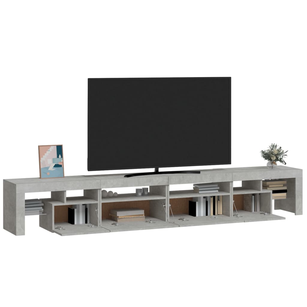 Έπιπλο Τηλεόρασης με LED Γκρι Σκυροδέματος 260x36,5x40 εκ. 6