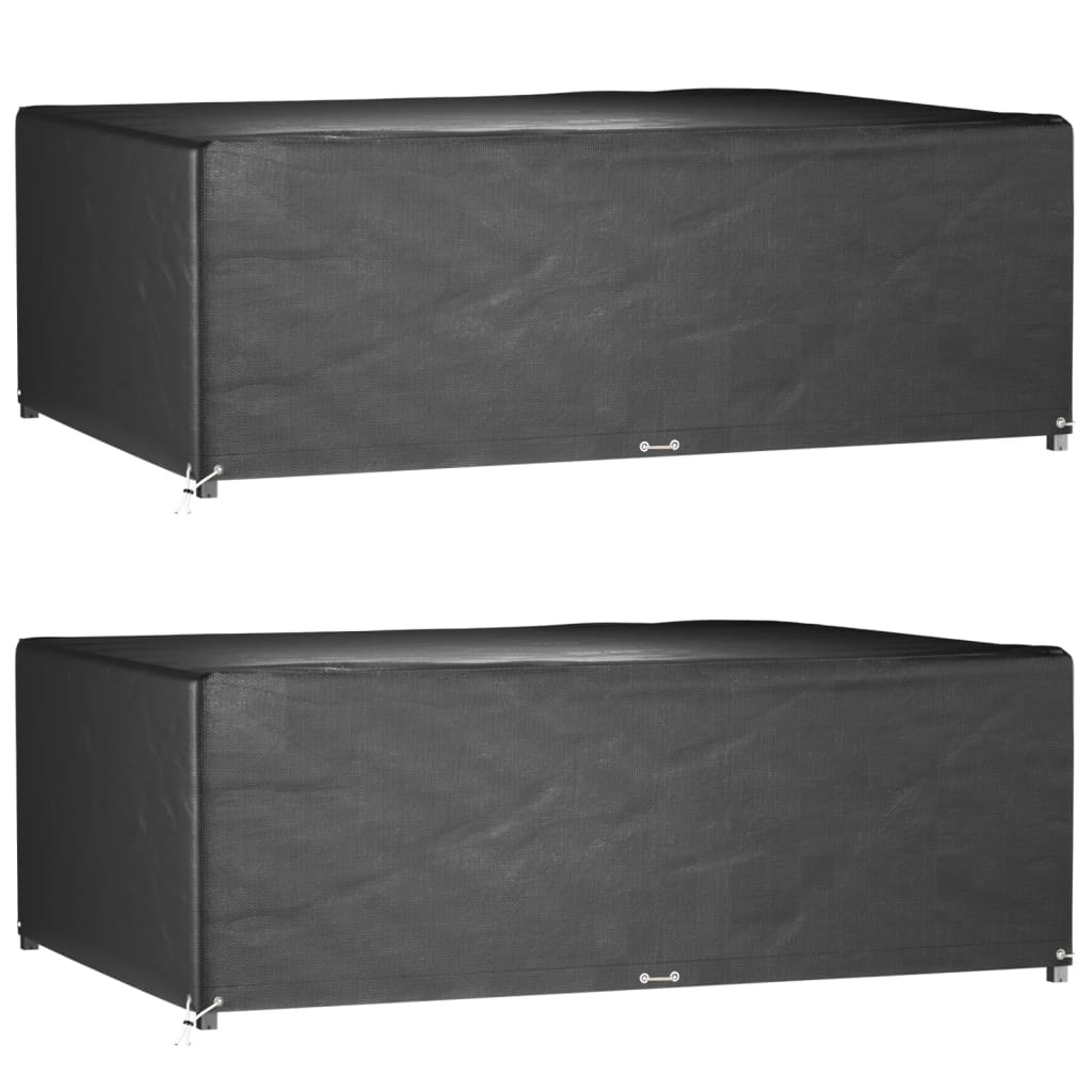 Κάλυμμα Επίπλων Κήπου 2 τεμ Ορθογ. με 12 Κρίκους 240x180x80 εκ. 1