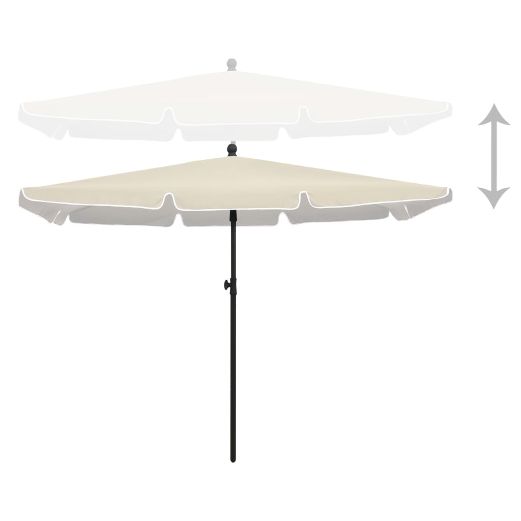 Ομπρέλα Κήπου με Ιστό Χρώμα της Άμμου 210 x 140 εκ. 3