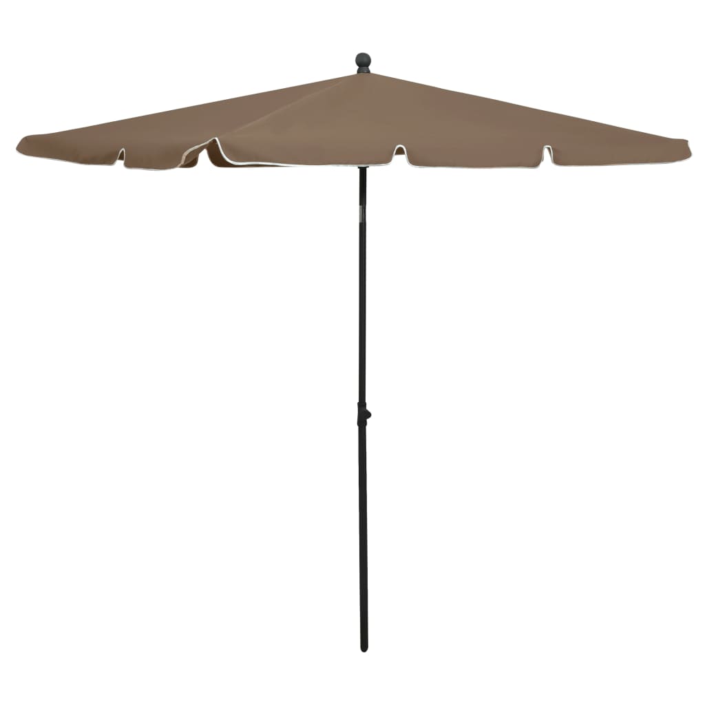 Ομπρέλα Κήπου με Ιστό Χρώμα Taupe 210 x 140 εκ. 1