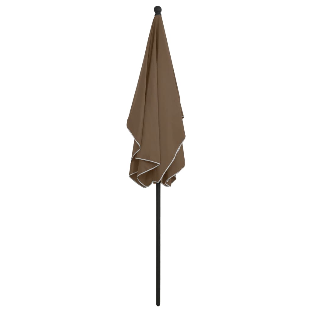 Ομπρέλα Κήπου με Ιστό Χρώμα Taupe 210 x 140 εκ. 4