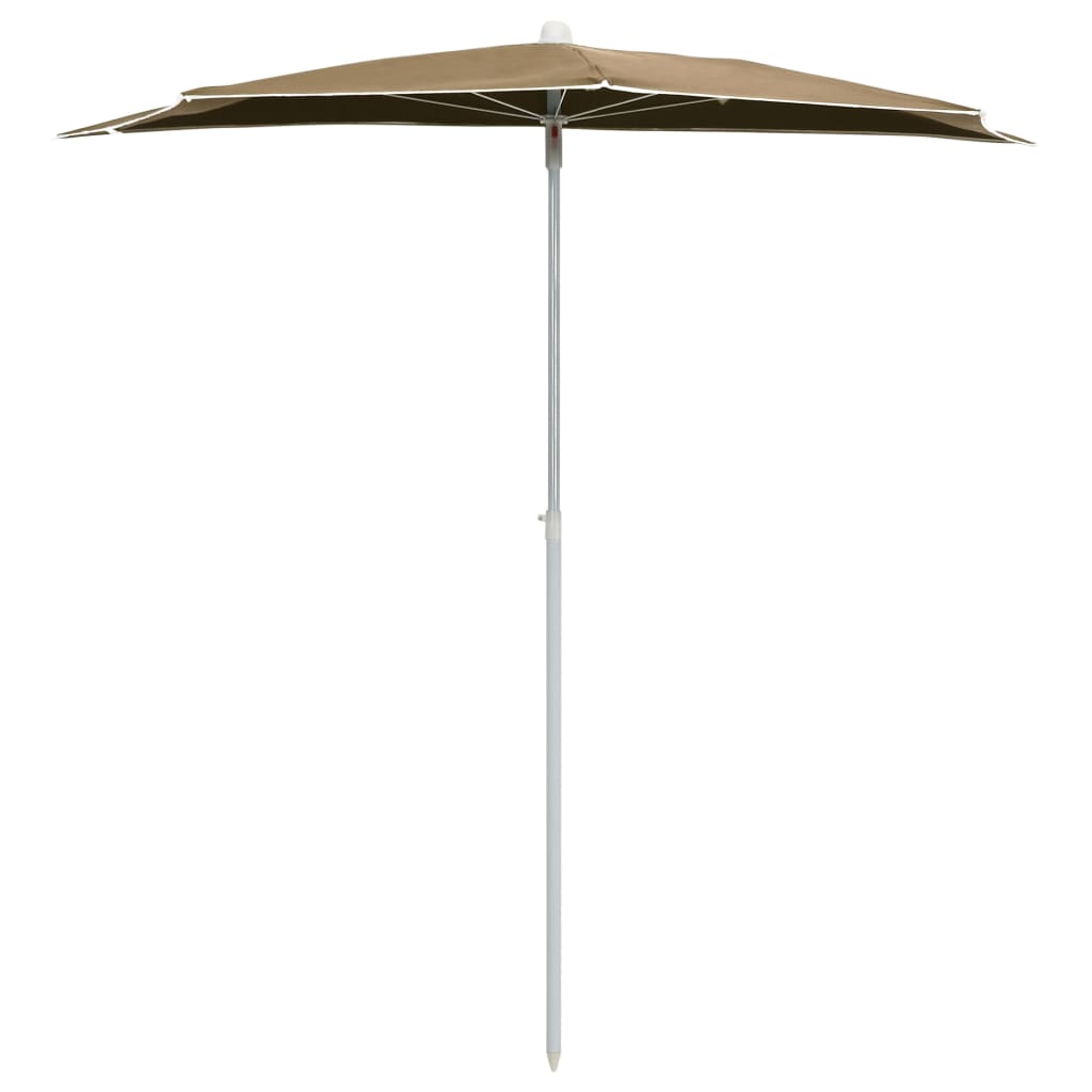 Ομπρέλα Κήπου Μισή με Ιστό Taupe 180 x 90 εκ. 3