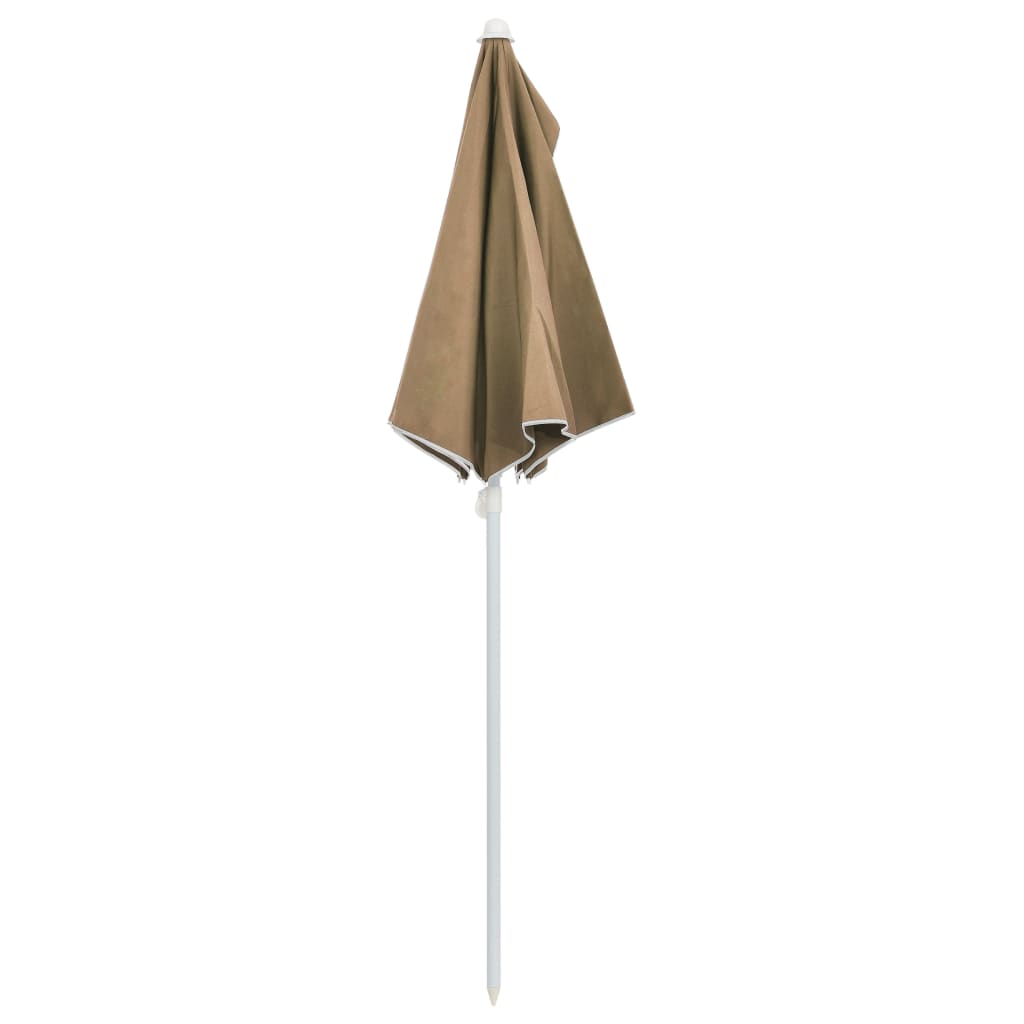 Ομπρέλα Κήπου Μισή με Ιστό Taupe 180 x 90 εκ. 6