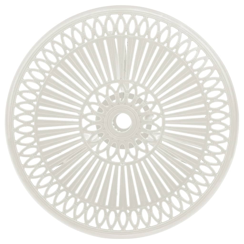 Τραπέζι Κήπου Λευκό 62 x 62 x 65 εκ. από Χυτό Αλουμίνιο 3