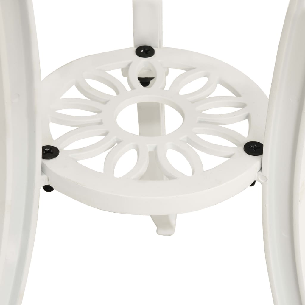 Τραπέζι Κήπου Λευκό 62 x 62 x 65 εκ. από Χυτό Αλουμίνιο 5