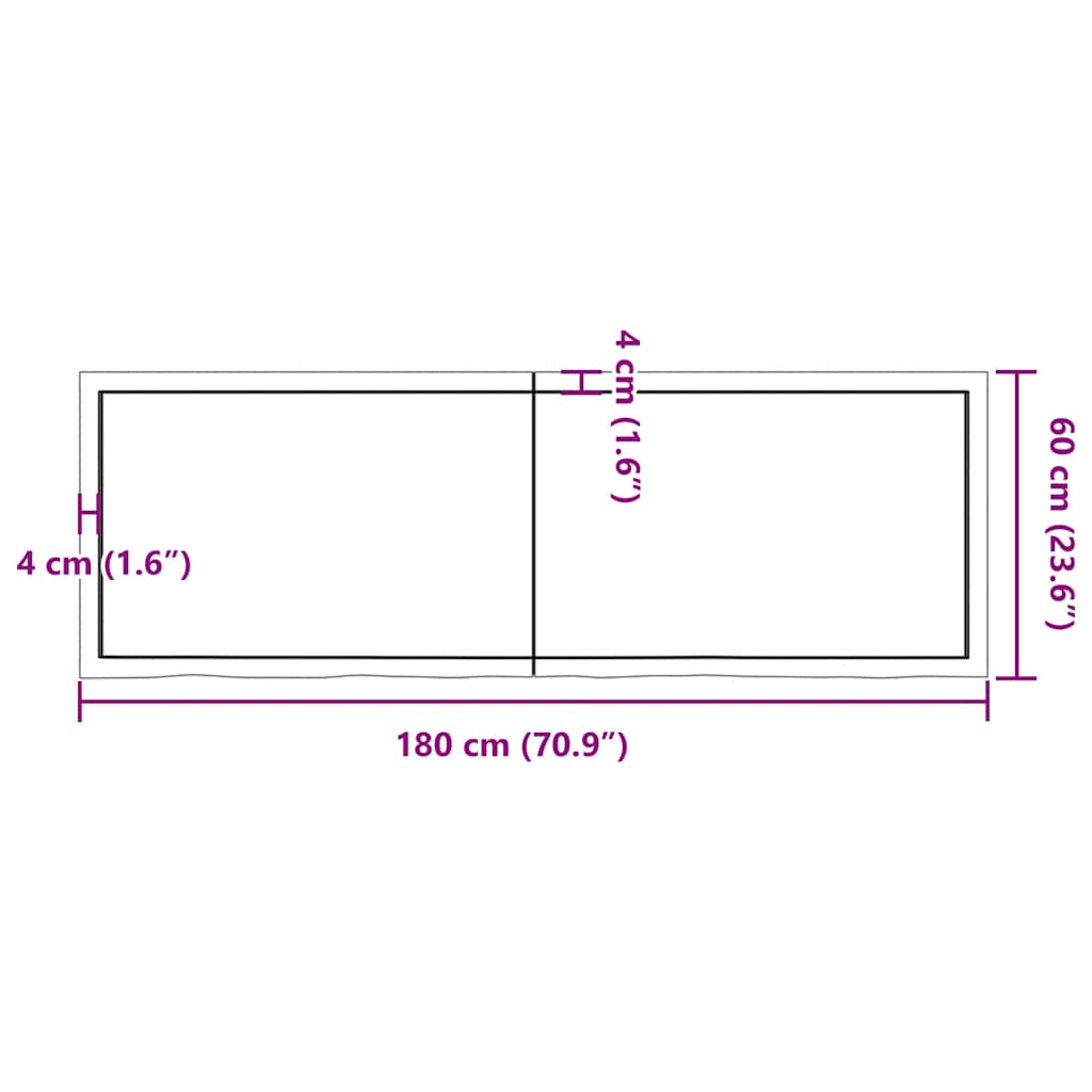 Επιφάνεια Τραπεζιού 180x60x(2-6)εκ Ακατέργαστο Μασίφ Ξύλο Δρυός 10
