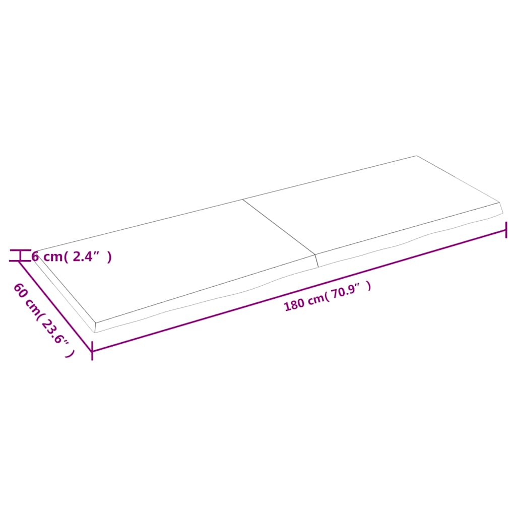 Επιφάνεια Τραπεζιού 180x60x(2-6)εκ Ακατέργαστο Μασίφ Ξύλο Δρυός 9