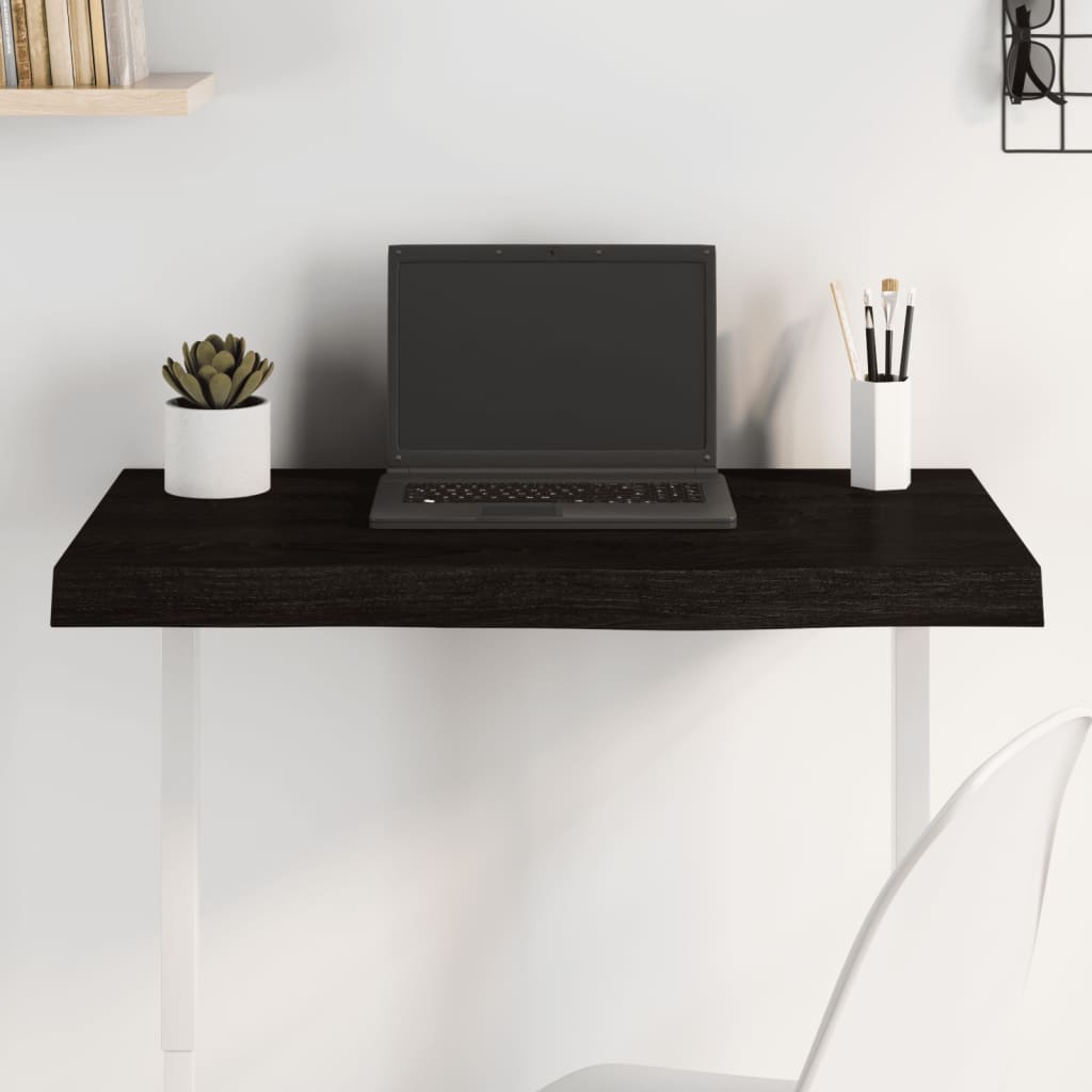 Επιφάνεια Τραπεζιού Σκούρο Καφέ 80x40x(2-6) εκ Επεξ. Μασίφ Δρυς 1