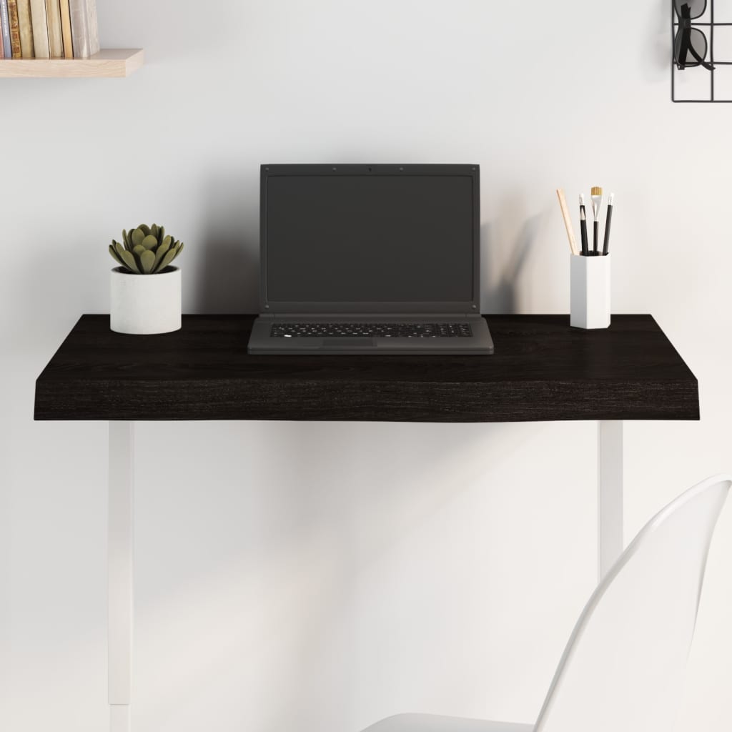 Επιφάνεια Τραπεζιού Σκούρο Καφέ 80x50x(2-6) εκ Επεξ. Μασίφ Δρυς 1