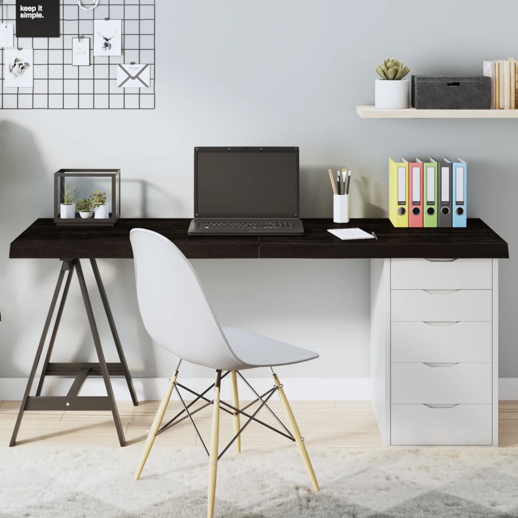 Επιφάνεια Τραπεζιού Σκούρο Καφέ 160x40x(2-6)εκ Επεξ. Μασίφ Δρυς 1