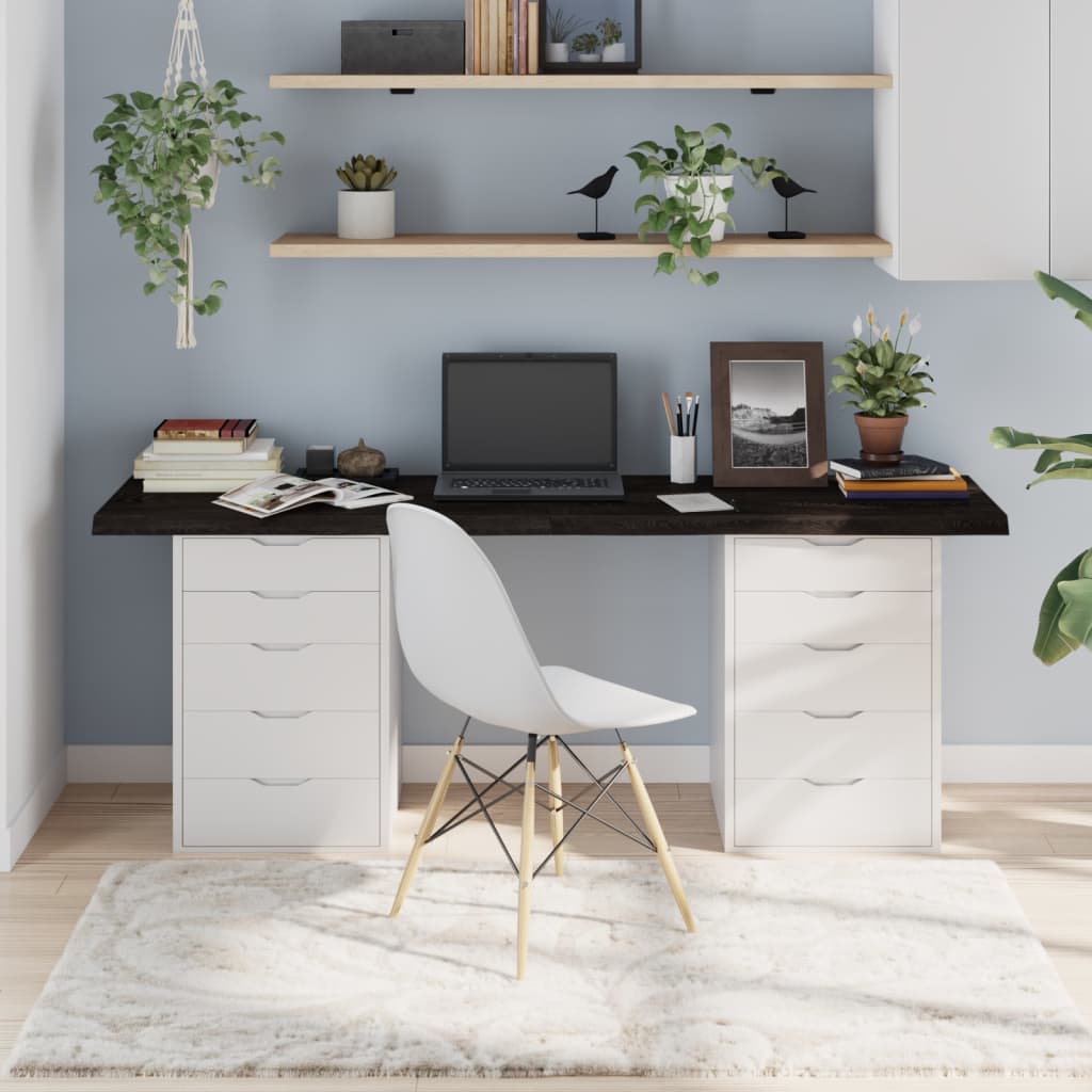 Επιφάνεια Τραπεζιού Σκούρο Καφέ 180x40x(2-4)εκ Επεξ. Μασίφ Δρυς 1