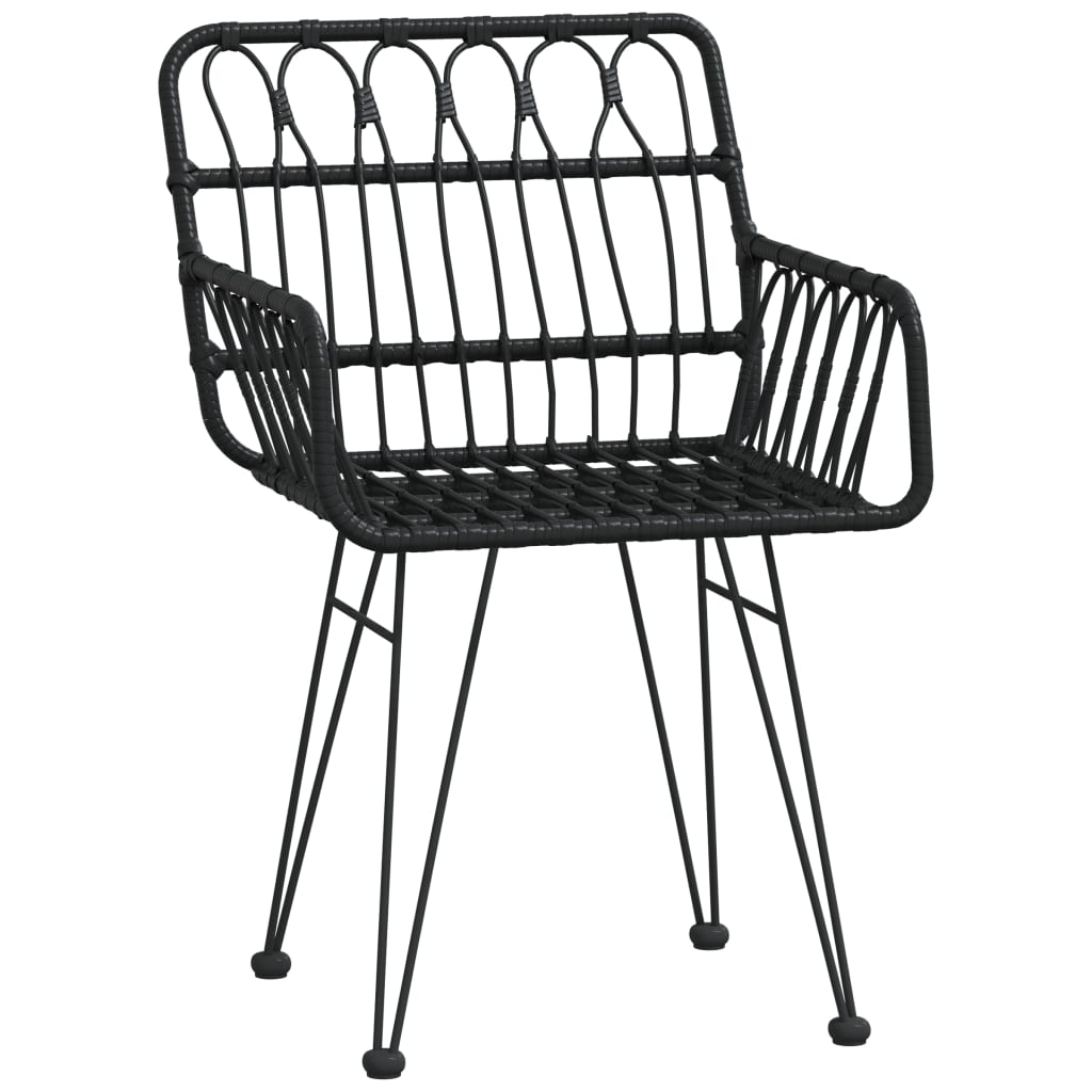Σετ Τραπεζαρίας Κήπου 7 Τεμαχίων Μαύρο από Συνθετικό Ρατάν 5