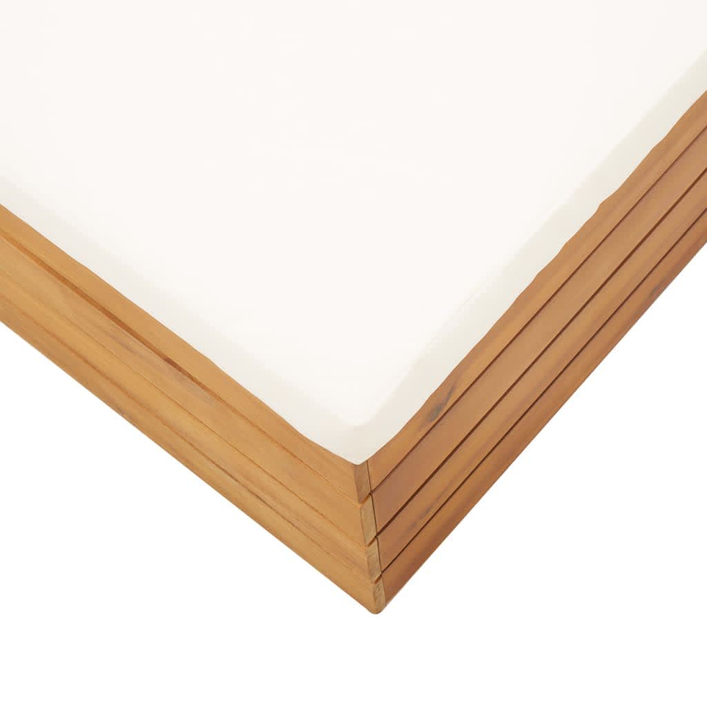 Σετ Τραπέζι Κήπου & Υποπόδιο από Μασίφ Ξύλο Ακακίας με Μαξιλάρι 5