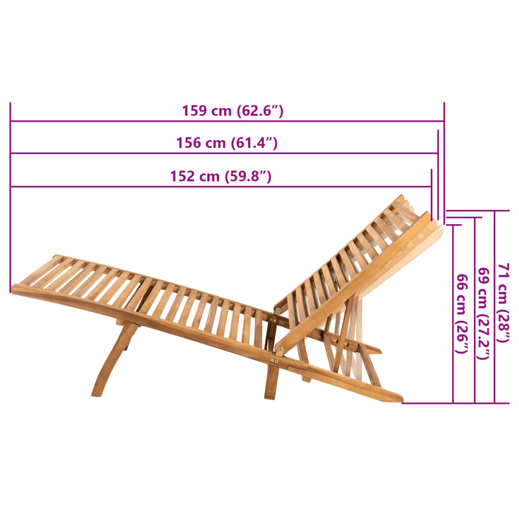 Ξαπλώστρα από Μασίφ Ξύλο Teak 7