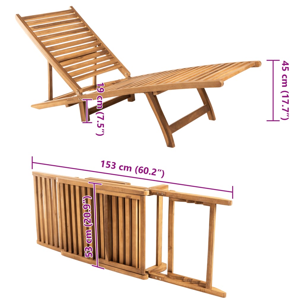 Ξαπλώστρα από Μασίφ Ξύλο Teak 8