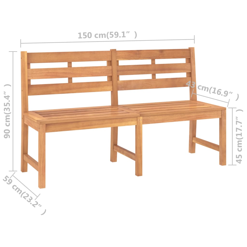 Παγκάκι Κήπου 150 εκ. από Μασίφ Ξύλο Teak 7
