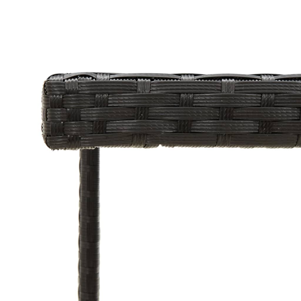 Τραπέζι Κήπου Μαύρο 109 x 107 x 74 εκ. Συνθετικό Ρατάν & Γυαλί 4