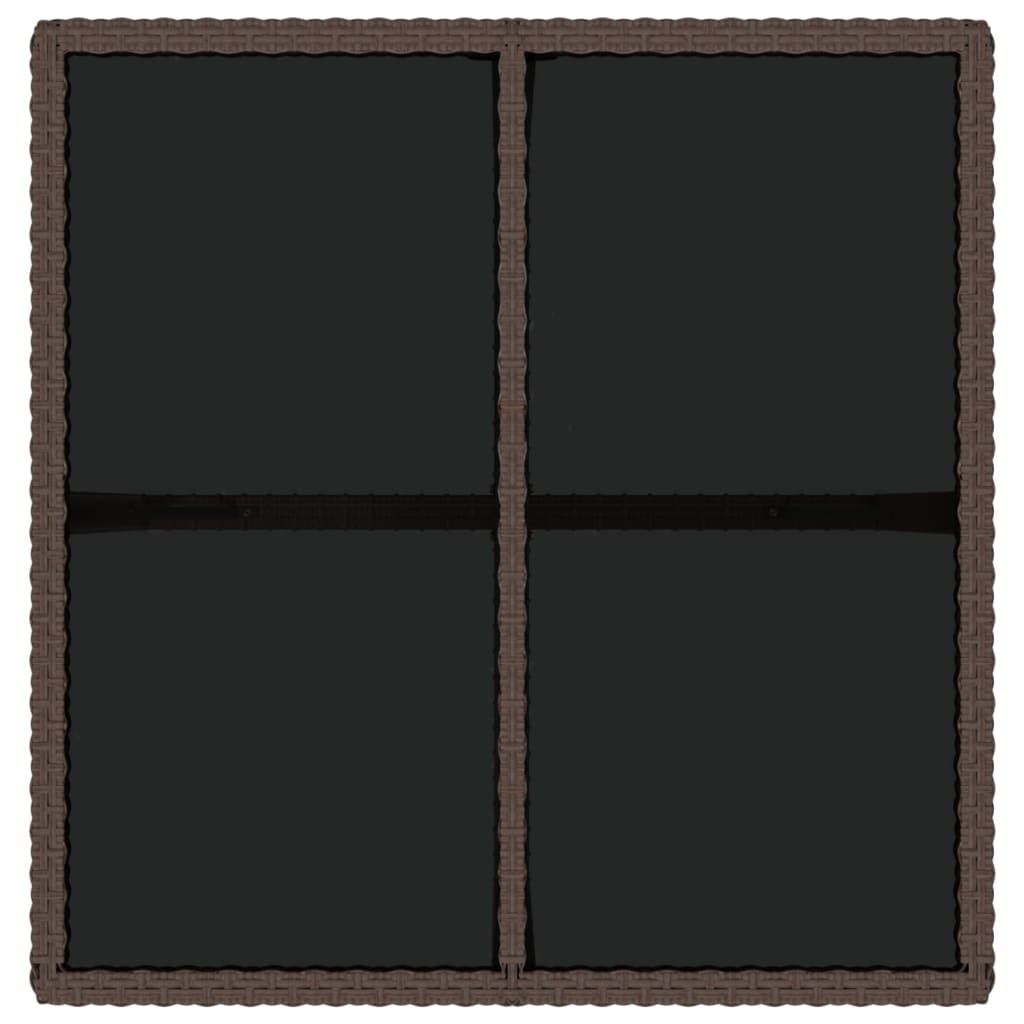 Τραπέζι Κήπου Καφέ 109 x 107 x 74 εκ. Συνθετικό Ρατάν/Γυαλί 5