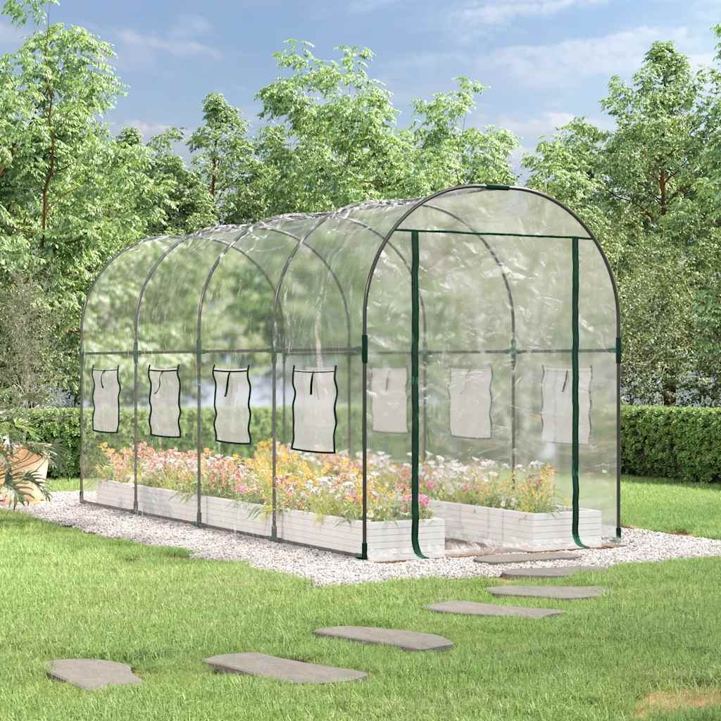 Θερμοκήπιο Διαφανές 160x400x190 εκ. PVC & Χάλυβας Ηλεκτρ. Βαφή 1