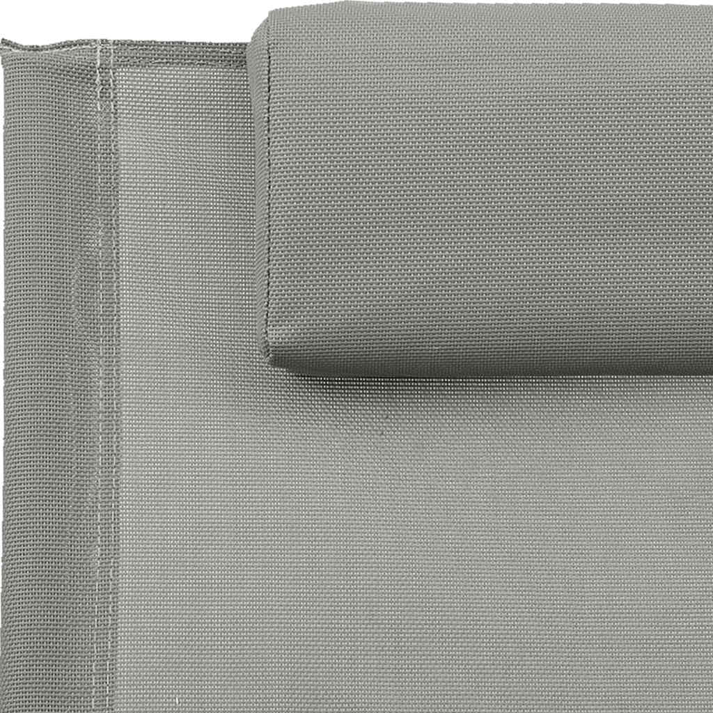 Ξαπλώστρα με Μαξιλάρι Γκρι από Ατσάλι και Textilene 6