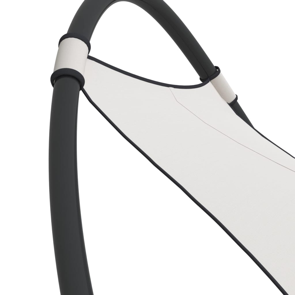 Ξαπλώστρα Κουνιστή με Ροδάκια Κρεμ Ατσάλι & Ύφασμα Textilene 5