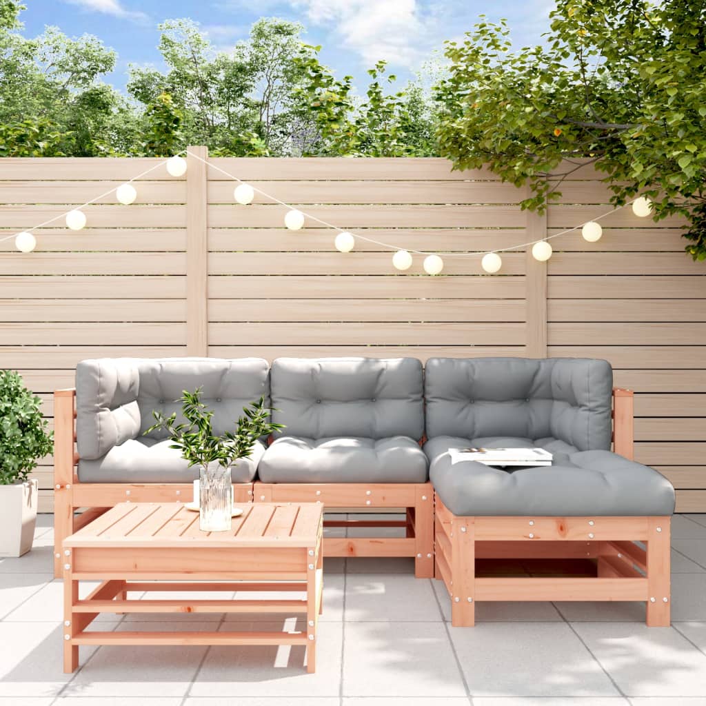 Σαλόνι Κήπου Σετ 5 τεμ. με Μαξιλάρια Μασίφ Ξύλο Ψευδοτσούγκας 1