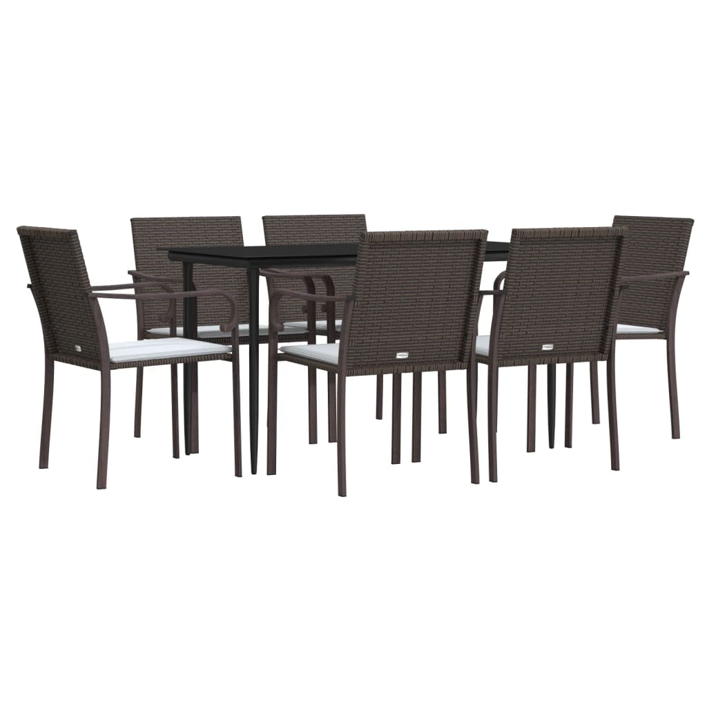 Σετ Τραπεζαρίας Κήπου 7 τεμ. Συνθ. Ρατάν / Ατσάλι με Μαξιλάρια 3